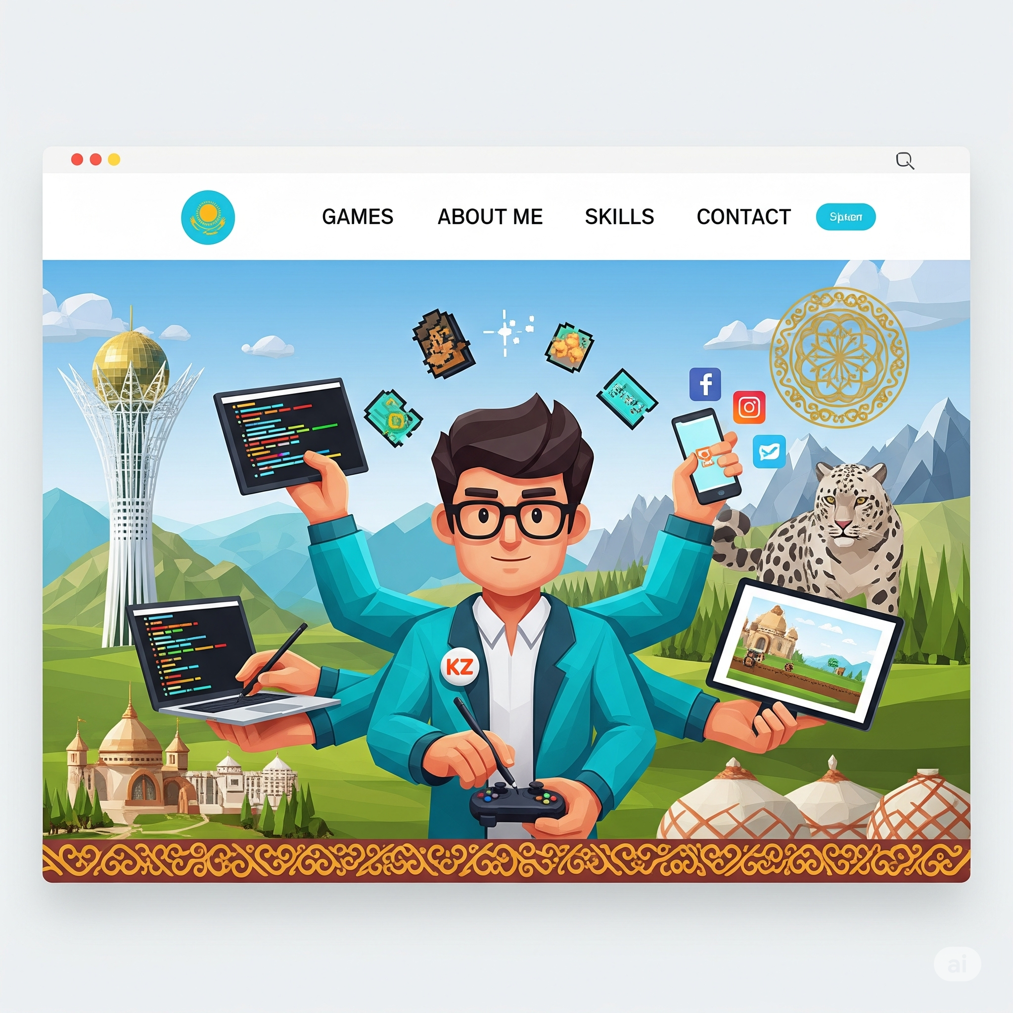 Многозадачность инди-разработчика в портфолио - Казахстан