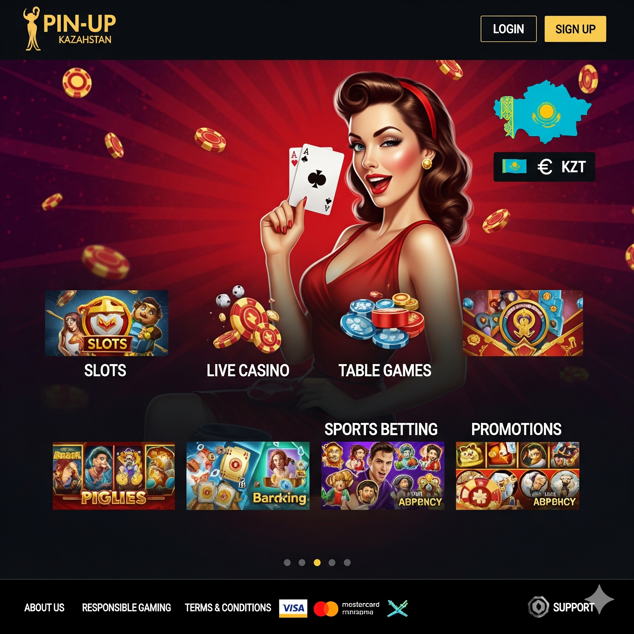 Главная страница Pin-Up Casino Казахстан