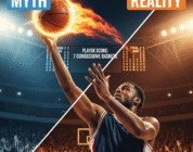 Баскетболист в момент броска, демонстрирующий феномен горячей руки