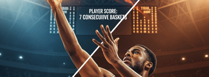 Баскетболист в момент броска, демонстрирующий феномен горячей руки