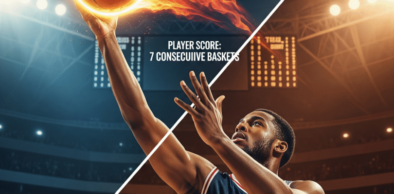 Баскетболист в момент броска, демонстрирующий феномен горячей руки