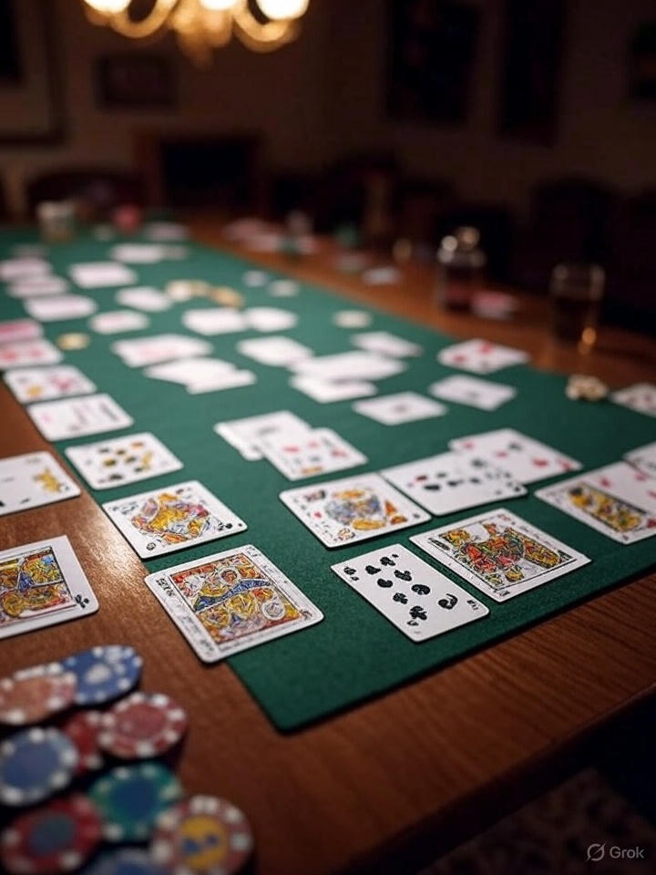 Игровой стол с картами для европейских карточных игр