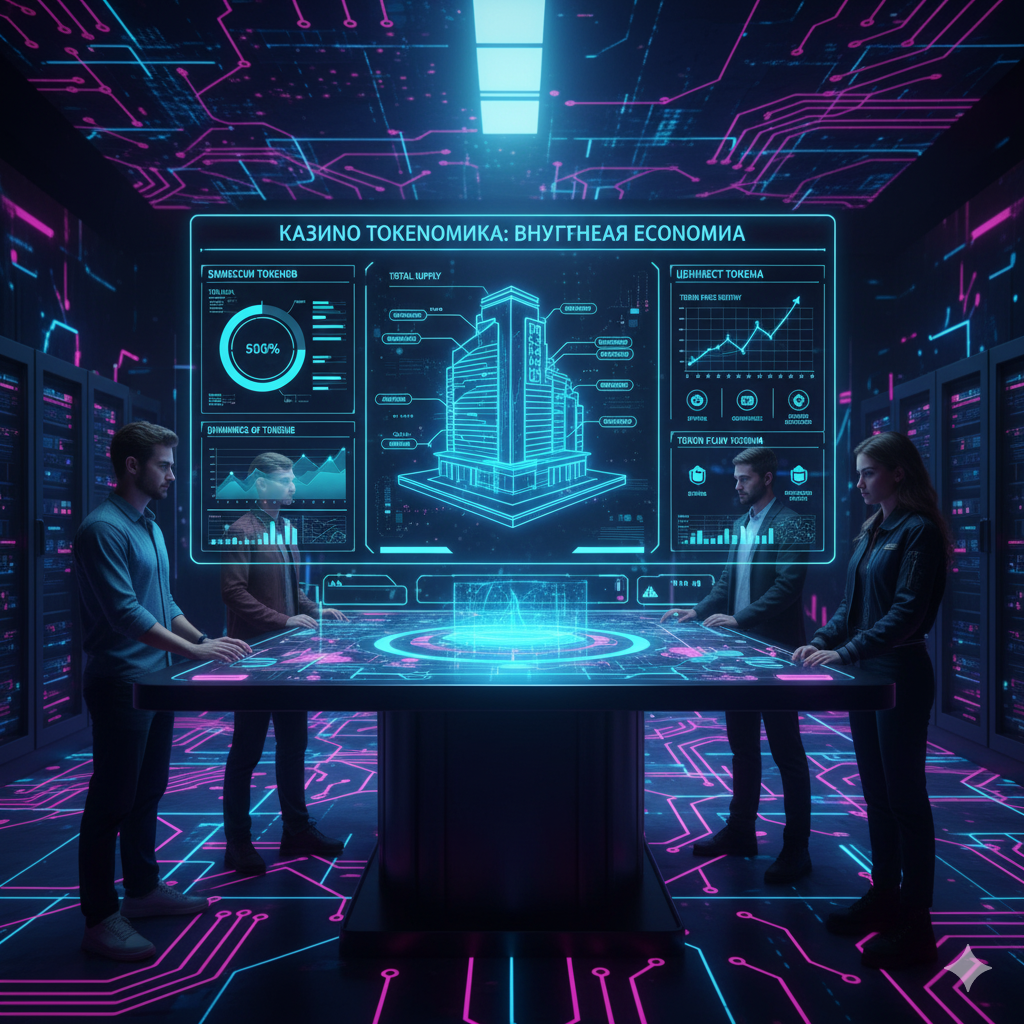 Схема токеномики казино с основными элементами внутренней экономики