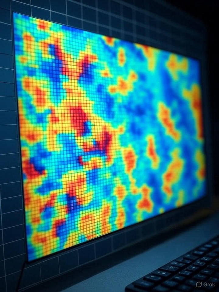 Визуализация хитмапа игрового автомата с цветовым кодированием выигрышных комбинаций