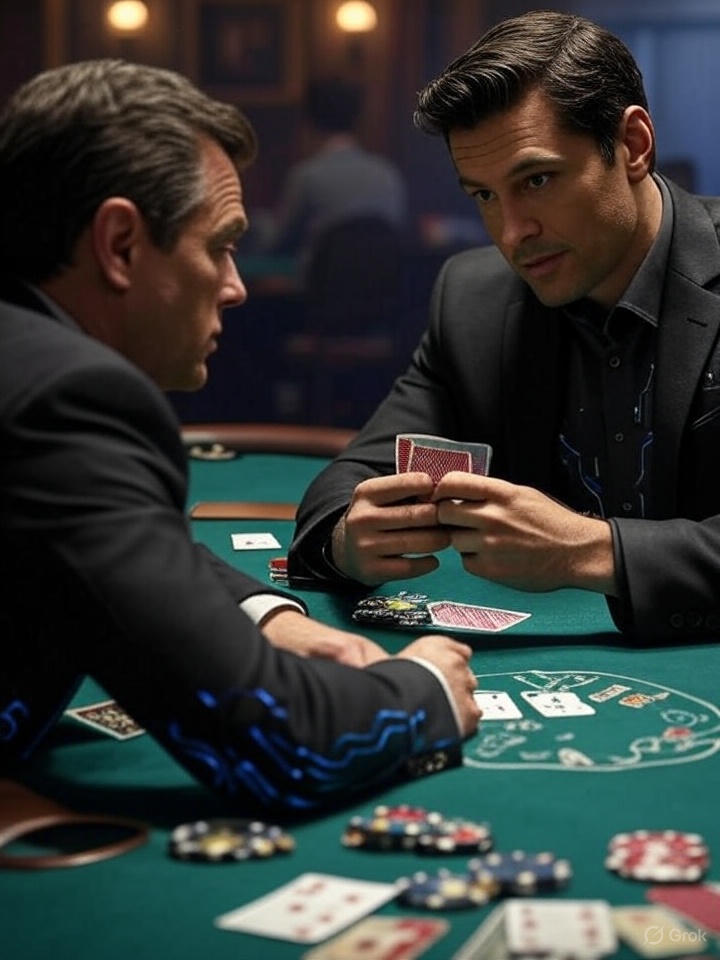 Покерные карты и кинематографическая сцена