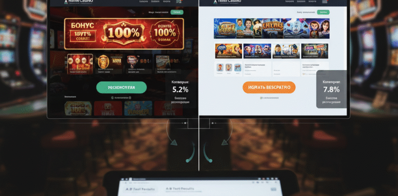 Дашборд A/B тестирования для онлайн-казино с метриками конверсии