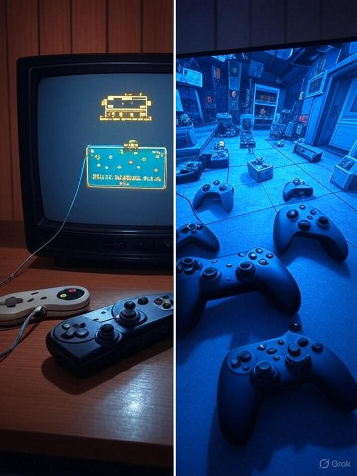 Сравнение простого геймплея ретро-игр и сложности современных игр